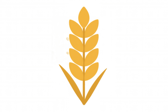 Wheat grain icon representing agriculture, harvest, and food, an essential cereal plant for bread production
