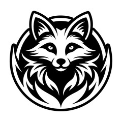 A solid style icon of a fox symbol