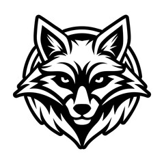 Glyph style icon of a wild fox face
