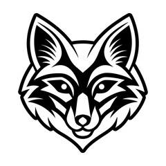 A solid style icon of a fox symbol