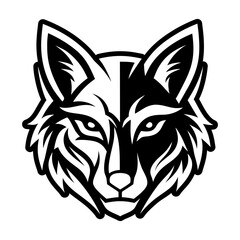 Filled style icon of an arctic fox logo