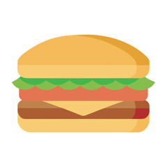 Sandwich Flat Vector Illustration on White Background