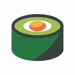 Sushi Roll Flat Vector Illustration on White Background