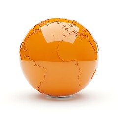 Orange Globe World Map.