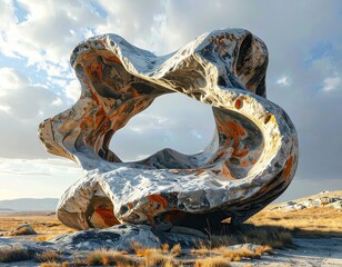 Abstract Stone Formation in a Dry Landscape