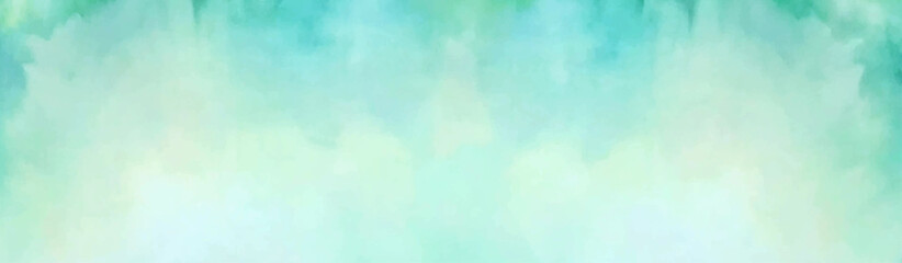 watercolor paper textured illustration for grunge design, pastel green background.  Pastel blue colors wet effect hand drawn canvas aquarelle background