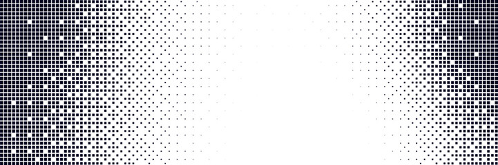 Bitmap dot pattern background with gradient and comic manga overlay effect. Vintage grunge texture with half tone noise and gritty grain.