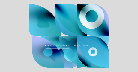Abstract fluid shapes, vibrant blue hues, modern design elements. Background features text background, design. Minimalist composition.