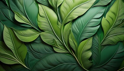 Astarte Ai Nature Inspired Relief Artwork With Layered Green Leaves