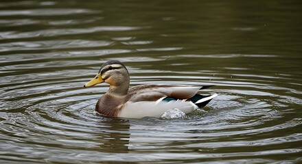 Obraz premium Duck Swimming in a Pond.
