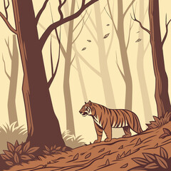 Royal Bengal Tiger in a disappearing forest