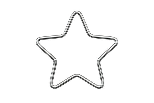 Metal star outline on transparent background - Powered by Adobe