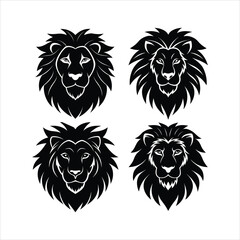 Silhouette of fox head on white background