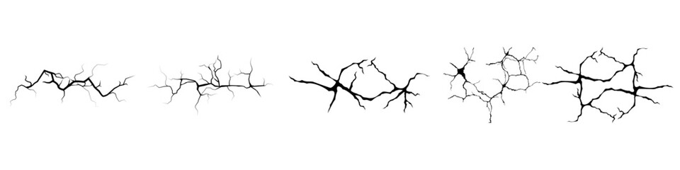 Cracks icon vector set. Dry heartquake illustration sign collection. Fissure symbol. Fracture logo. rift mark.