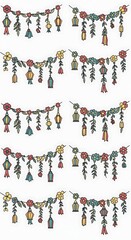 Colorful Floral Garland Design.