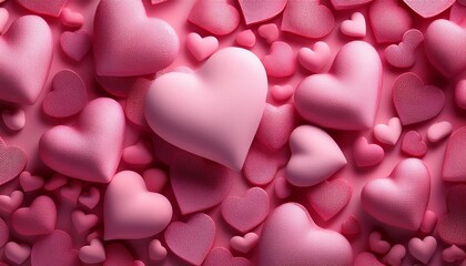 Obraz premium Pink Hearts Background Valentine S Day Design