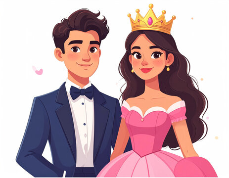 Fototapeta Księżniczka i książę ilustracja