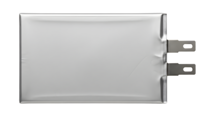 Metallic Rechargeable Battery Pack with Silver Finish and Dual Terminals for Electronic Devices