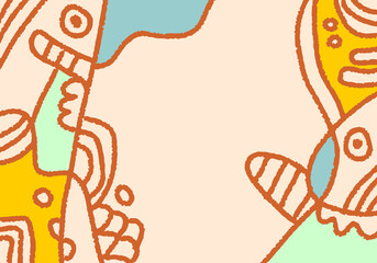 Brush  marker drawn bold doodle lines pattern