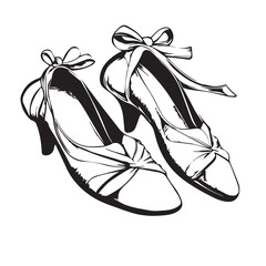 vector illustration of a pair of ballet shoes