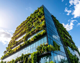 Urban green architecture cityscape building design modern environment low angle sustainable living