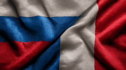 Waving flag symbolizing russia decorative textile close-up soft fabric artistic view national identity