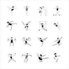 Latest Collection of Gymnastics Hand Drawn Illustrations