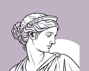 "Venus de Milo &ndash; Ancient Greek Goddess of Beauty and Love" Line Art
