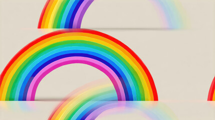 Seamless, Colorful rainbows arching against a light background.