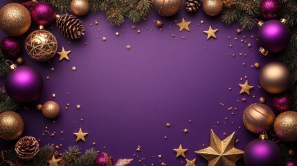 Colorful Christmas Garland Featuring Ornamental Balls Twinkling Lights and Evergreen Fir Branches