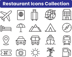 Resturant item set of kitchen accessories chafe icon silhouette