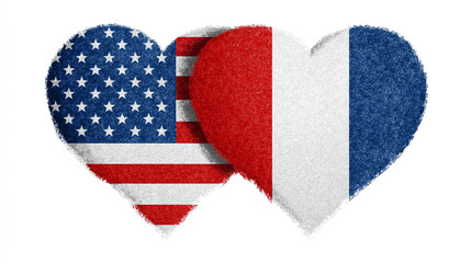 Cultural exchange celebration usa meets france artwork heart symbolism unity love