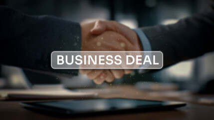 Close-up of Two Businessmen Shaking Hands to Seal a Business Deal or Partnership Agreement