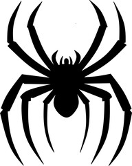 spider silhouette vector illustration, isolated on white