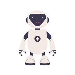 Friendly healthcare robot provides medical assistance, a symbol of modern medicine and technology solutions