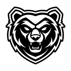 Grizzly bear face icon in glyph style