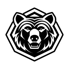 Wild ursine mascot icon in glyph style