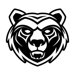 Glyph style icon showing an ursine face