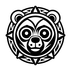 Wild ursine mascot icon in glyph style