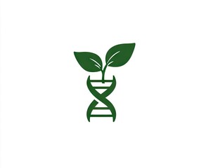 Dna helix with growing plant representing biotechnology and genetic modification