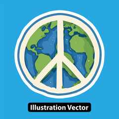 Global peace symbol illustration featuring the planet Earth for unity and environmental preservation concepts
