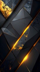Obraz premium Abstract geometric design with gold accents