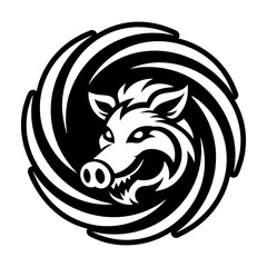 Glyph style icon showing an ursine head