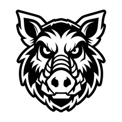 Wild ursine mascot icon in glyph style