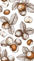 Hazelnut pattern illustration