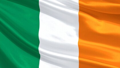 Obraz premium Ireland flag, realistic texture, symbolic color harmony, peaceful composition.