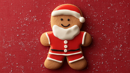 Festive holiday action gingerbread man decoration christmas celebration cookie art cozy kitchen close-up view sweet treats