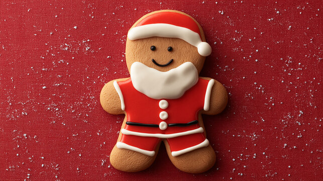 Festive holiday action gingerbread man decoration christmas celebration cookie art cozy kitchen close-up view sweet treats