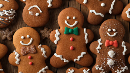 Decorating gingerbread cookies for the holiday season cozy kitchen baking tutorial festive atmosphere overhead view culinary fun