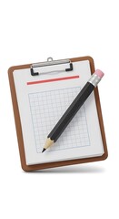 School Clipboard with Pencil.